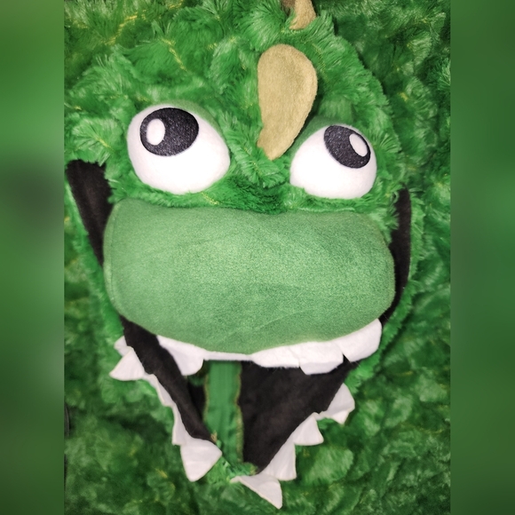 Briefly Stated Dinosaur Dragon Suit Costume T Rex Size Large Pajama Hooded Zip - Picture 5 of 8